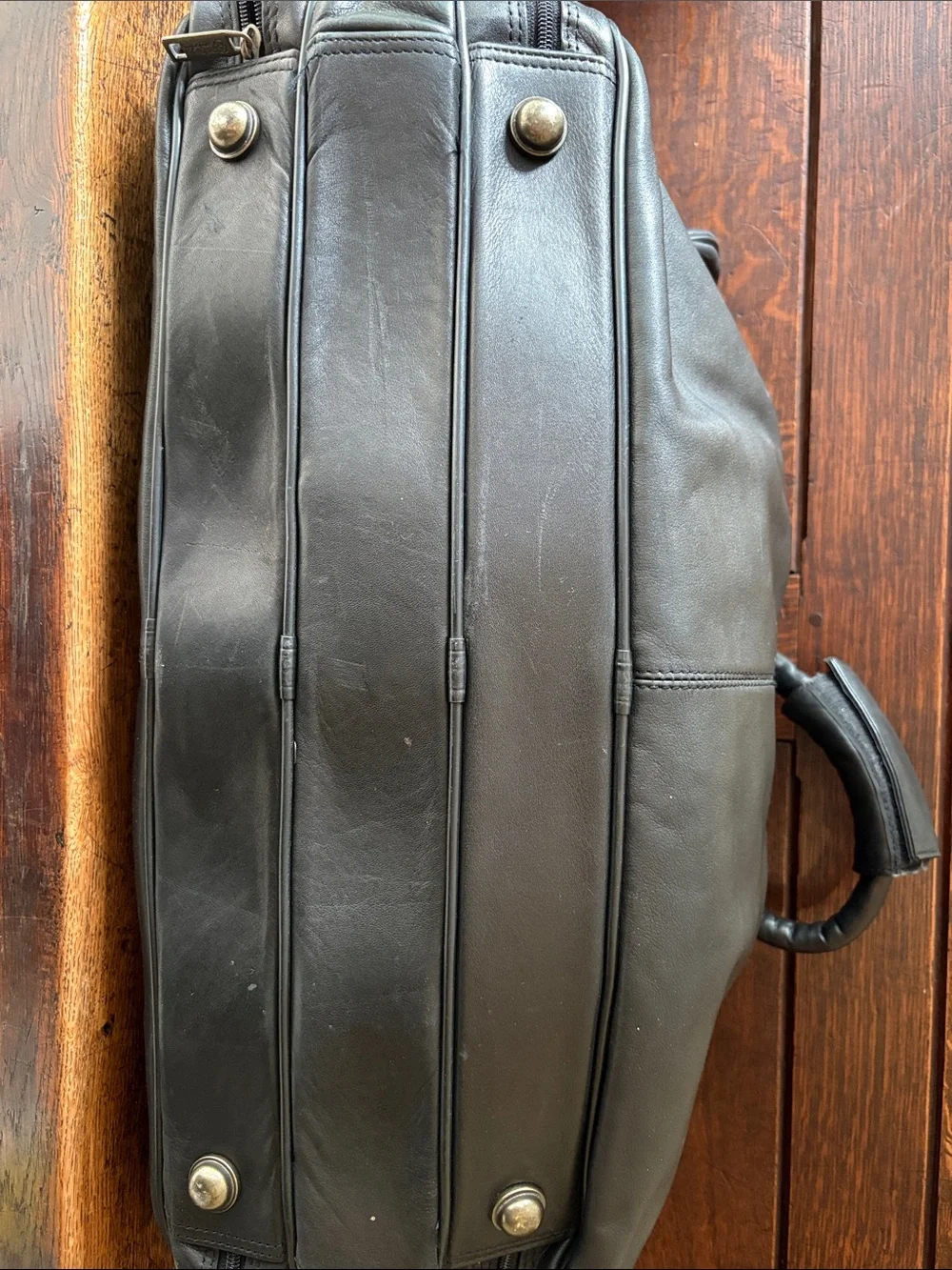 Carlo Amboldi Genuine Leather Black Duffel Bag for Travel, Gym, Work, Carryon